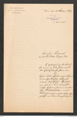 k.k. naturhistorisches Hofmuseum, Intendanzakten 1885-1896 (Hauer), Aktenzahl Z.643/1889, Seite 1